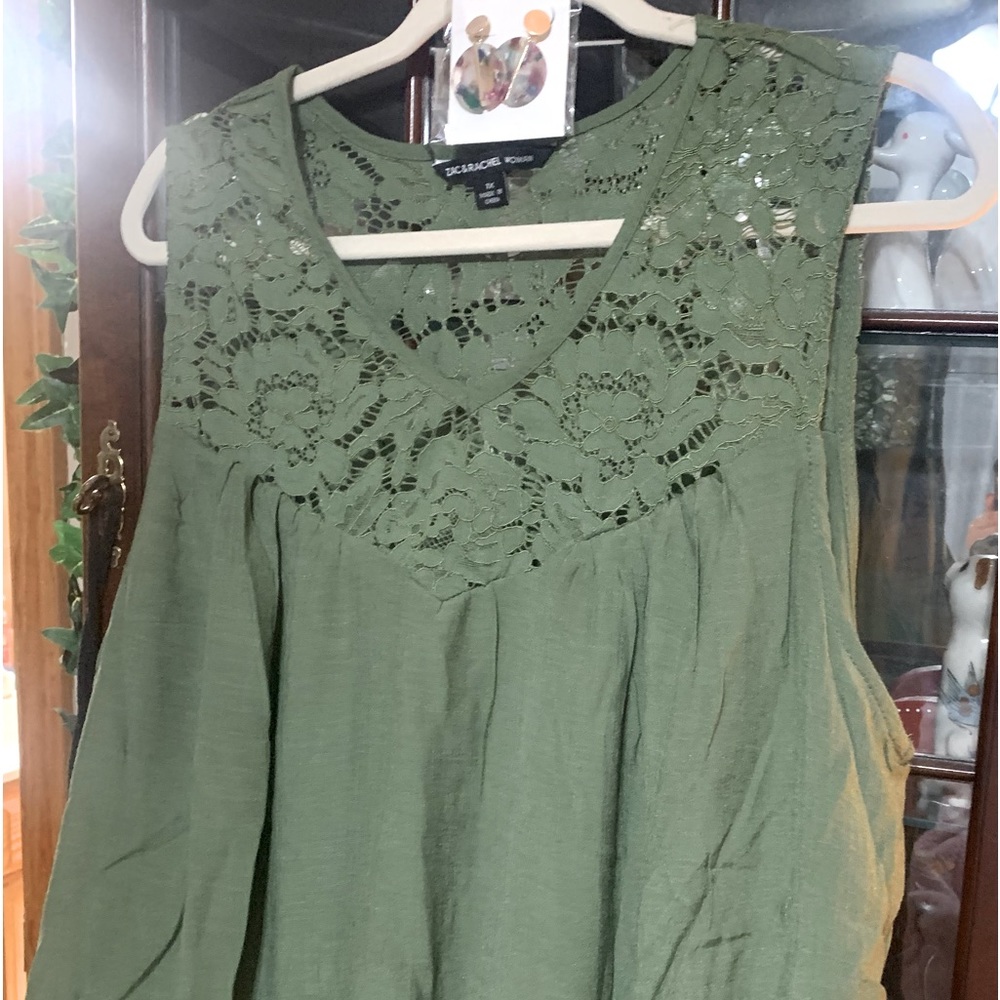 Green Sleeveless Dress with complimentary earrings